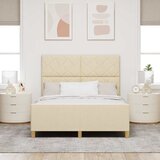  Krevetna konstrukcija s uzglavljem Krema 160 x 200 cm tkanina | shoptok.hr