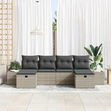  Sjedeća garnitura za vrt 6 kom. Svijetlo siva poliratan Svjetlosiva 294 x 117 x 85 cm | shoptok.hr