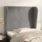  Uzglavlje s ušima svjetlosivo 83 x 23 x 118/128 cm baršunasto Cijene