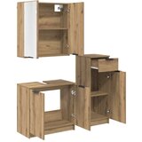  Komplet pohištva za kopalnico s predalom 3 pcs Umetni hrast, (5000092703) | Shoptok.si