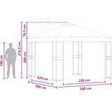 Gazebo 3 x 3 m Sivosmeđa Poliester i čelik 190 gsm | shoptok.hr