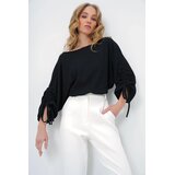 Trend Alacati Stili Ženska bluza dugih rukava Alc-X13414, Brod izrez, Crna | Eponuda.com