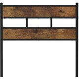  Posteljno vzglavje dimljeni hrast 80 cm železo/inženirski les, (21532709) | Shoptok.si