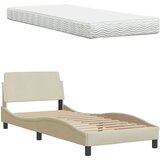  Postelja z vzmetnico krem 90x190 cm blago, (22053959) | Shoptok.si