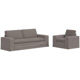 Set sofe 2 pcs Sivo-smeđa 222 x 80 x 82 cm tkanina | Eponuda.com