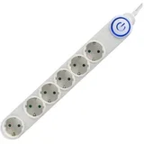 produžni kabal, 6 utičnica, prekidač, 3m bijeli NV 06TK/WH