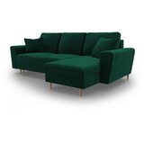 Cosmopolitan Design Zelena baršunasti sklopiva/s prostorom za odlaganje kutna garnitura Kyoto – | shoptok.hr