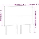 Uzglavlje s ušima svjetlosivo 147x16x118/128 cm baršunasto | shoptok.hr
