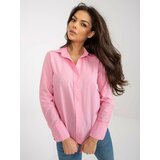 Fashion Hunters Pink Classic Cotton Collared Shirt Cene