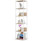AKORD Regal V Loft Slogu Iz Kovine, Bela/Hrast Sonoma, (5000332565) | Shoptok.si