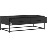 vidaXL Klubska mizica črna 100x50x35 cm inženirski les in kovina | Shoptok.si