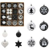 vidaXL Set božičnih okraskov 40 pcs Črna in bela | Shoptok.si