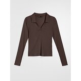 Sinsay Rebrasta bluza s dugim rukavima i ovratnikom | shoptok.hr