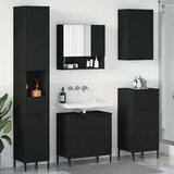 vidaXL Set namještaja za kupaonicu Zidne Crna Inženjersko drvo, Metal | shoptok.hr