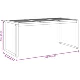 Vanjski Zunanja jedilna miza Siva 180x90x75 cm Jeklo in trden les akacija | Shoptok.si