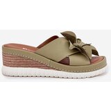 ARTIKER Leather Women's Wedge Sandals With Decorative Flower | Shoptok.si