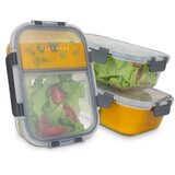 Klarstein Glaswerk Jardine, posude za čuvanje hrane, set od 3 komada, 2 komore, 1040 ml, borosilikatno staklo, poklopac | shoptok.hr