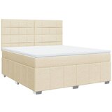 vidaXL Krevet s oprugama i madracem krem 180x200 cm od tkanine | shoptok.hr