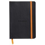  Notes A6, Rhodiarama soft, s gumicom, diktando crte, crni Slike