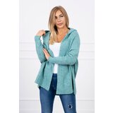 Kesi Hooded sweater with batwing sleeve light green Cene