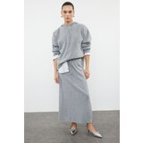 Trendyol Gray Hooded Sweater-Skirt Knitwear Bottom-Top Set | shoptok.hr