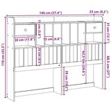 vidaXL Uzglavlje sa spremištem 140 cm od masive borovine | shoptok.hr