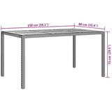  Stol za vrt Siva 150 x 90 x 75 cm poliratan | shoptok.hr