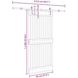  Klizna vrata NARVIK Prirodna i crna 95 x 210 cm (213,5 cm) | shoptok.hr
