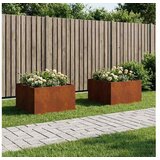 vidaXL Vrtna saksija 2 kom. Rđa 80 x 80 x 40 cm Otporni čelik - Otporni čelik 80 x 80 x 40 cm 2 | shoptok.hr