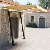 vidaXL Avtomatska tenda LED + senzor 3,5x2,5 m rumena in bela Cene