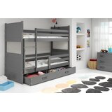 Rico drveni dječji krevet na kat s ladicom - sivi - 190*80cm | shoptok.hr
