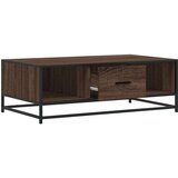 vidaXL Klubska mizica rjavi hrast 100x57x35 cm inžen. les in kovina | Shoptok.si
