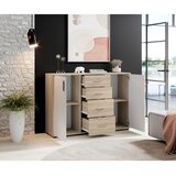Boxxx komoda, bela, hrast sonoma | Shoptok.si