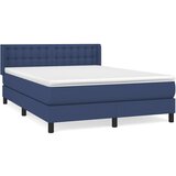 vidaXL Box spring postelja z vzmetnico modra 140x190 cm blago, (20896308) Cene