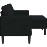 SOFA 2-sjed s ležaljkom u obliku slova L crna tkanina 125 cm | shoptok.hr