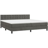  Krevet box spring s madracem LED tamnosivi 200x200 cm baršun | shoptok.hr