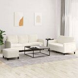 vidaXL Sedežna garnitura 3-delna krem žamet | Shoptok.si