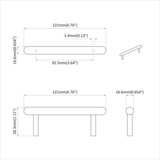 Drška za ormar 2 pcs Crna 121 x 16.6 x 28.3 mm Željezo | Eponuda.com