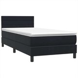 vidaXL Box spring postelja z vzmetnico črna 90x210 cm žamet | Shoptok.si