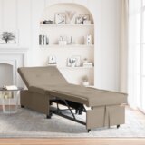  Sofa postelja Taupe 194 x 67 x 82 cm Mikrovlakna, (5000138559) | Shoptok.si