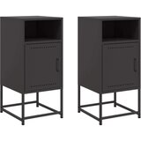 vidaXL Nočna omarica 2 kosa črna 36x39x78 cm jeklo | Shoptok.si