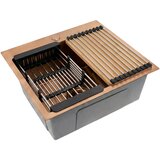 Rea Jekleno pomivalno korito s kompletom dodatkov Leo 50 Brush Copper Cene