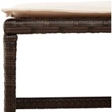  Vrtni taburei s jastucima 4 kom smeđi 40x40x35 cm od poliratana | shoptok.hr