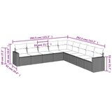  9-dijelni set vrtnih sofa s jastucima crni od poliratana | shoptok.hr