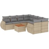  9-dijelni set vrtnih sofa s jastucima bež od poliratana | shoptok.hr