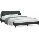vidaXL Okvir za krevet s uzglavljem crni 160x200 cm od umjetne kože
