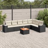  8-dijelni set vrtnih sofa od poliratana s jastucima crni | shoptok.hr