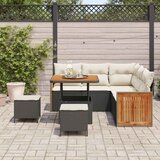  Sjedeća garnitura za vrt 9 kom. 6-Broj sjedala Crna i Krema 216 x 216 x 85 cm | shoptok.hr