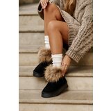  Leather Snow Boots On Platform With Fur Black Avirisa | Shoptok.si
