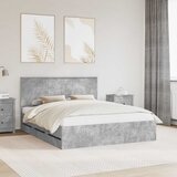  Krevetna konstrukcija s ladicama Betonski sivi 160 x 200 cm | shoptok.hr